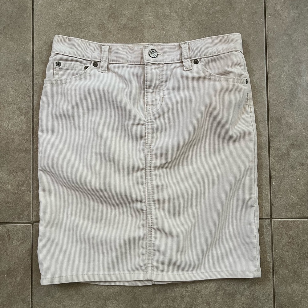 Gap 1969 Limited Edition cream corduroy 5-pocket skirt Size 0